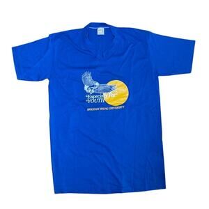 Vintage 70s 80s BYU Brigham Young University V-neck Shirt Size M